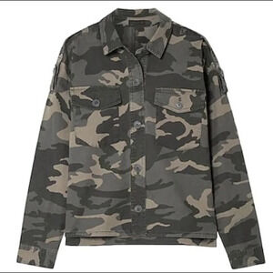 NWOT ATM Military Camo Jacket Khaki Cotton Minimalist Casual Women’s Large